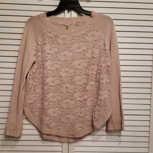 [BRAND NEW] Lace Overlay Knit Sweater
